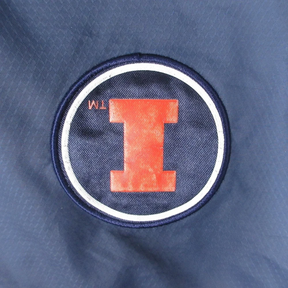 Illinois Fightin Illini Jacket Mens 2XL Blue 1/4 Zip Windbreaker Pullover Nike